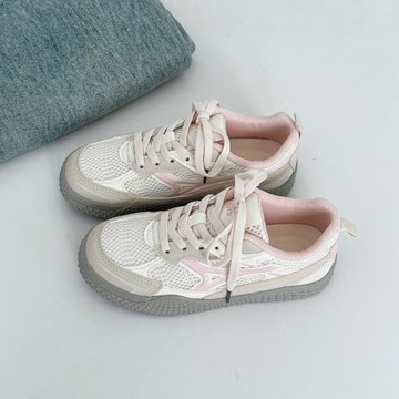 多巴胺德訓鞋女板鞋2025年夏季新款潮鞋子網面透氣小白鞋遠波6107