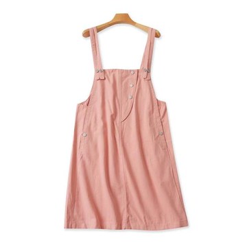 外貿夏款女士100%棉牛仔背帶裙 洋氣百搭寬松顯瘦青春減齡連衣裙