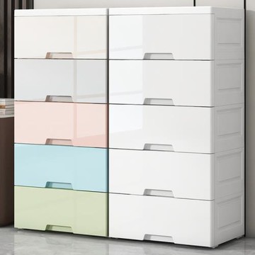 35/48寬塑料抽屜式收納柜零食柜家用內衣盒五斗柜桌下儲物整理箱