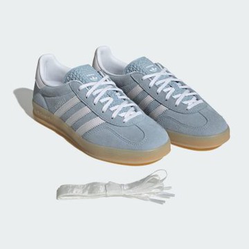 adidas 休閒鞋 Gazelle Indoor W 女鞋 藍 白 膠底 德訓鞋 復古 愛迪達 JQ7009