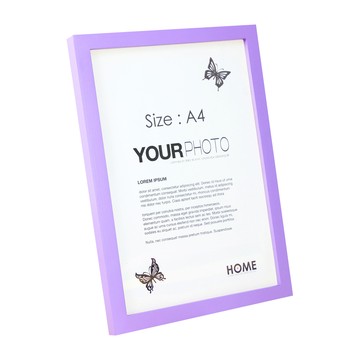 iINDOORS北歐 簡約實木相框 A4  23.5 x 32.2cm  粉紫色  1件