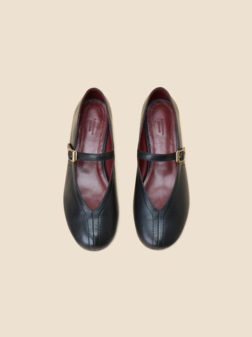 Daily V-cut Mary Jane 3cm Flat [Black] (DA1DS25001BLK)