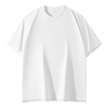 【新款熱賣】液氨絲光棉7A抑菌夏微闊版型前短后長開叉設計純色高端定制男T恤