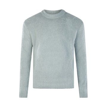Ami Paris - Light Blue Mohair And Wool Blend Sweater