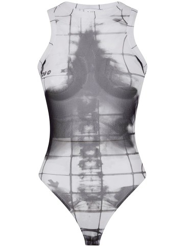 Jean Paul Gaultier Mesh Crew Neck Body Printed "Squeletor" Clothing