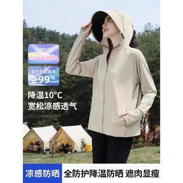 冰絲防曬衣連帽遮臉一體女夏季2026透氣防紫外線戶外運動披肩外套