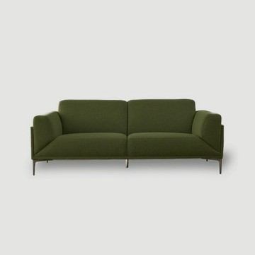 伊登貓抓布沙發 三人 亞麻綠