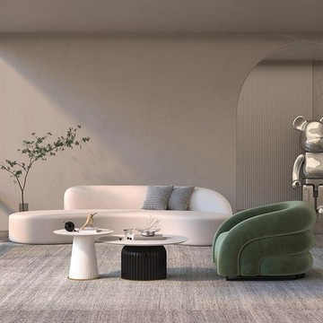 【台灣公司 可打統編】免運 沙發 創意沙發 簡易沙發ins風弧形異形科技布沙發美容院休息區服裝店客廳小戶型 可開發票 全館六折 工廠現貨直銷 新品特價 c9241