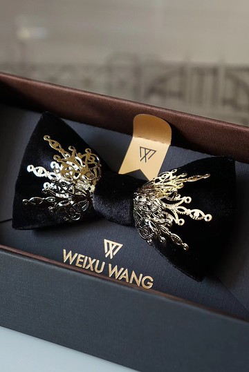 WEIXUWANG 哥特系列黑色絲絨領結