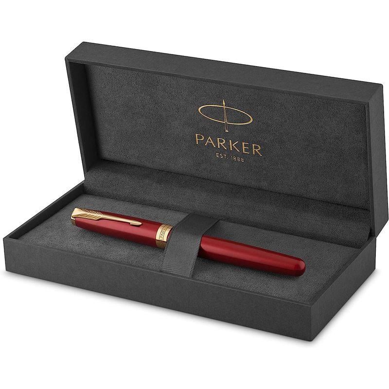 PARKER パーカー 万年筆 F 細字 ソネット レッドGT 1950773 両用式 正規輸入品 約146mmx9mm