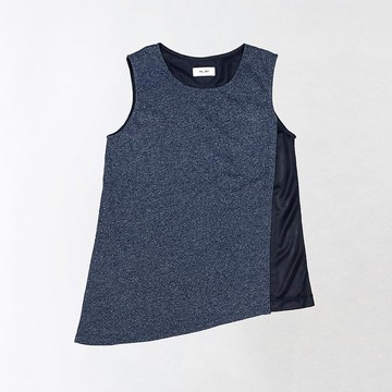 深藍 . 不對稱雙層背心