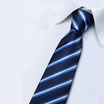 【拉福】領帶防水領帶帥意7cm領帶手打領帶(藍斜)