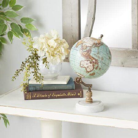 Deco Wood Metal Marble Globe 6W, 11H