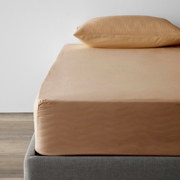 艾禮思200織水洗棉床包加大 焦糖橙