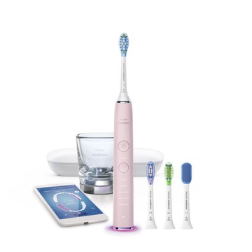 下單贈超值好禮【Philips 飛利浦】鑽石靚白智能音波震動牙刷/電動牙刷-典雅粉(HX9924/22)