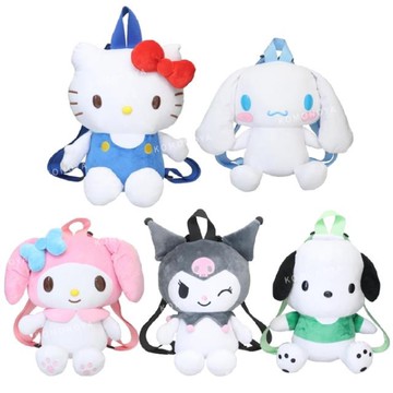 小禮堂 Sanrio 三麗鷗 絨毛玩偶兒童後背包 (經典款) Kitty 大耳狗 酷洛米
