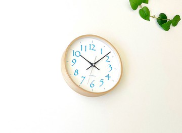 KATOMOKU plywood clock 20 M尺寸 淺藍色 (km-119LB) 掛鐘 日本