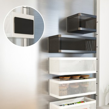 joeki大號 磁吸置物架 廚房磁吸收納 冰箱側收納籃 廚房掛架 置物籃 sn0944