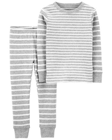 Kid 2-Piece Striped 100% Snug Fit Cotton PJs