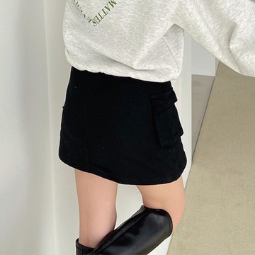 日本 GRL - 帥氣工裝風短裙-黑