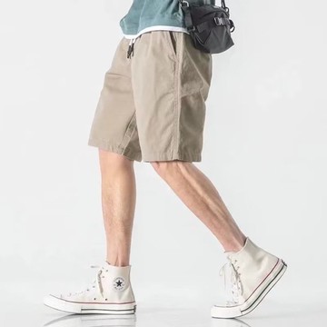 純棉短褲 純色短褲 夏季休閒五分褲 潮牌短褲 百搭休閒褲 耐磨中褲 寬鬆沙灘褲 Z0363