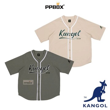 KANGOL 袋鼠 復古 LOGO 棒球 襯衫【64251473】時尚 短袖 衣服 大尺碼短袖 落肩 日韓穿搭 女裝