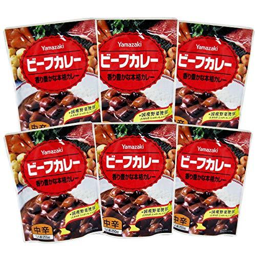 ヤマザキ　レトルトカレー　Yamazaki　ビーフカレー(中辛)大盛タイプ250ｇ×6袋セット