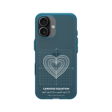 iPhone 17 Clear (相機按鈕) 夜幕藍 - Valentine's Day Collection - 愛的方程式：同心愛（白）