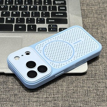 iPhone18 Pro Max手機殼 蜂窩透氣散熱 磁吸保護殼 膚感手機殼 蘋果18保護套 防摔散熱殼 磁吸無線充
