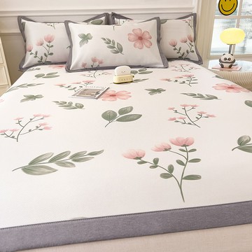 免運 冰絲床墊 2024新款夏季冰絲涼席三件套可機水洗單人夏天學生涼墊軟席子加厚