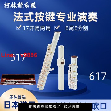 【台灣公司 超低價】958純銀長笛樂器正品通用17開孔B尾 專業考級演奏兩用成人鍍銀