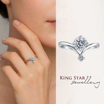 King Star 30分 D VS 3EX 鉑金台 天然鑽石戒指 皇冠星光(八心八箭 完美車工))