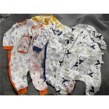 外貿原單春夏寶寶6層4層純棉紗布帶可脫卸長袖分腿睡袋
