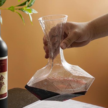 錘紋鉆石幾何醒酒器醒酒壺水晶玻璃高腳紅酒杯香檳杯葡萄酒杯套裝