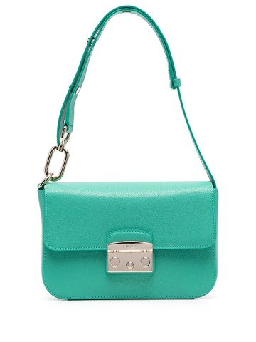 Furla - logo-engraved leather shoulder bag - women - Calf Leather/Polyester - One Size - Green