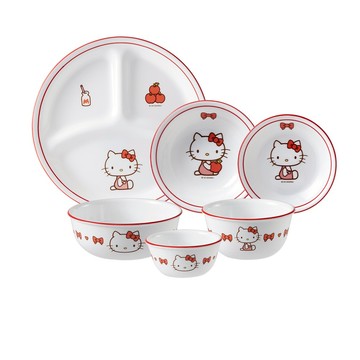 【美國康寧 CORELLE】 Hello Kitty 全套餐具六件收藏組