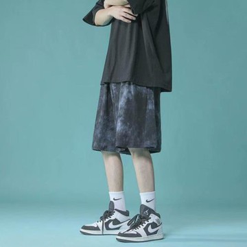 男士扎染短褲夏季高街籃球運動褲子潮流潮牌大褲衩寬松休閑五分褲