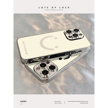 適用于蘋果17promax手機殼鏡面簡約笑臉新品套網紅xs高級男女生款xr全包硅膠11/12外14iphone13軟15防摔16pro