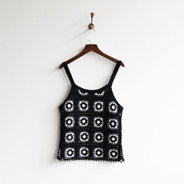 【蛋植物古著】迷幻織花細肩帶古著背心上衣