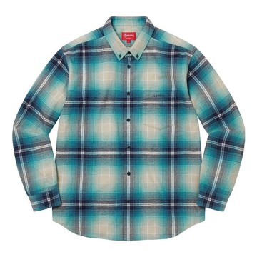 Supreme Shadow Plaid Flannel Shirt 'Teal White Black'