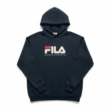 FILA 帽T 藍灰 經典LOGO 長袖 連帽 上衣 男 1TEW7008NV