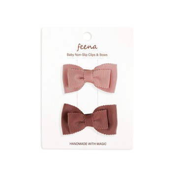 Feena - No.14蝴蝶結髮夾-紅