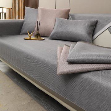 夏季輕奢風沙發墊2024新款冰絲涼席坐墊夏天款高端防滑沙發套罩巾