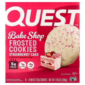 Quest Nutrition, 糖霜曲奇，草莓蛋糕味，8 塊，每塊 0.88 盎司（25 克）