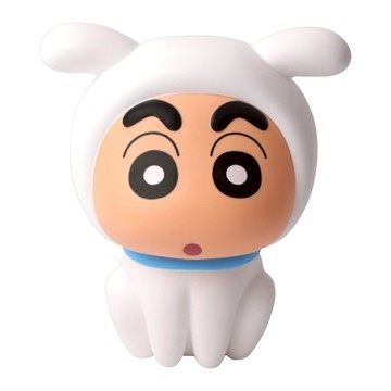 norns 蠟筆小新造型存錢筒  小白裝扮 黑色 + 白色 + 皮膚色 + 藍色  1個