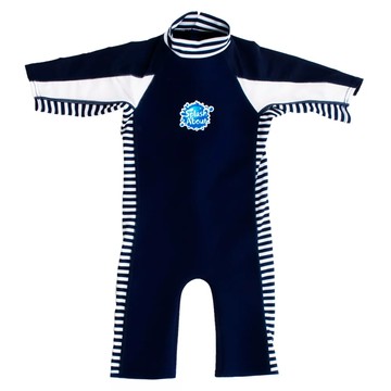 Splash About UV Combie 兒童抗UV防寒連身泳裝 4~6歲適用  60 x 45 x 62cm  海軍藍 + 藍白條紋