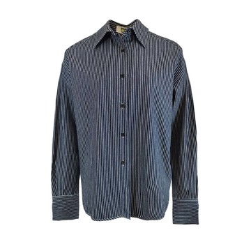 ICY寬鬆藍色條紋村衫