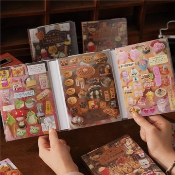 早沫三折疊模切貼紙書 落日航班系列 古早風素材手帳谷美diy拼貼