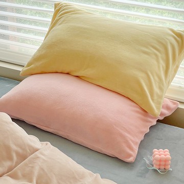 枕套ins風牛奶絨枕套絨面一對裝純色加厚珊瑚絨單個枕芯套內膽套