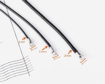 S925純銀鍍白金頸繩配件 韓國蠟繩皮繩項鏈 水晶翡翠銀飾吊墜掛繩